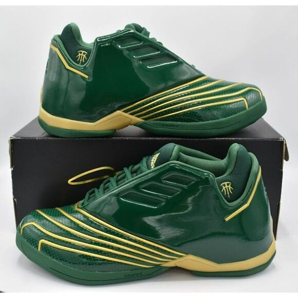 Adidas Mens Size 9 Womens Size 10 T-Mac 2.0 Restomod Green Gold Basketball Shoes main image 11